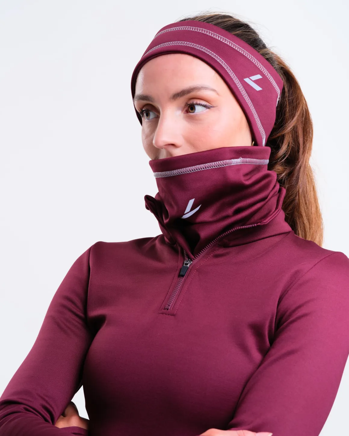 Accelerate Brushed Neck Warmer Burgundy – One Size
