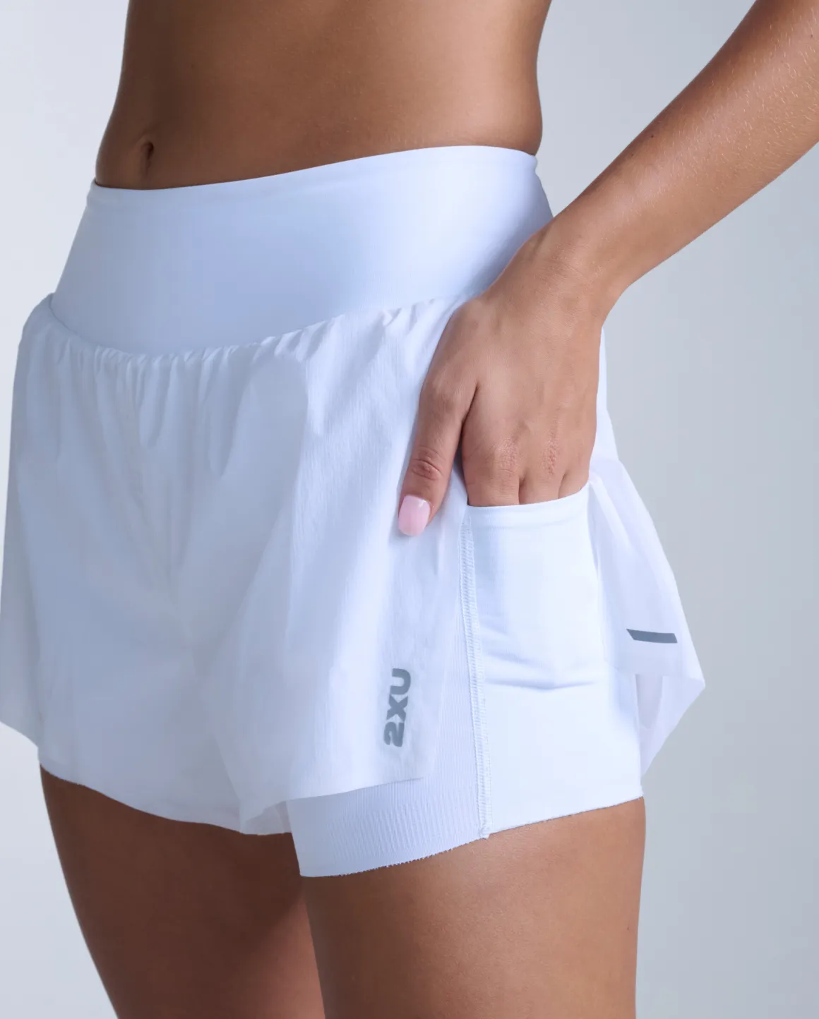 Aero Hi-Rise 2-in-1 3 Inch Shorts White/SR