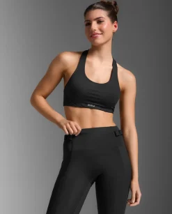 Aero Mesh Medium Impact Bra Black/Silver Reflecitve