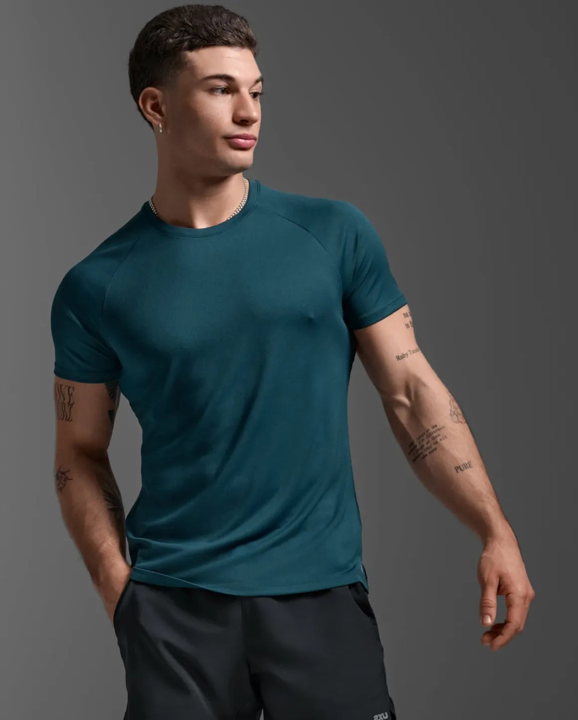 Aero Mesh Tee Dark Moss/Silver Reflective