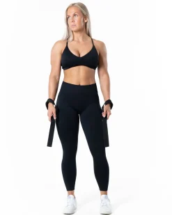 Aura Seamless Scrunch Tights Black