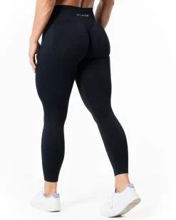 Aura Seamless Scrunch Tights Black