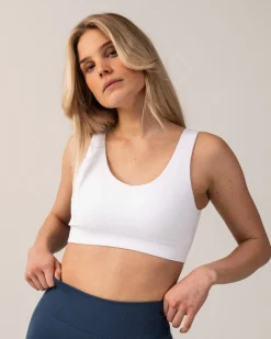 Balance Herringbone Seamless Bra White