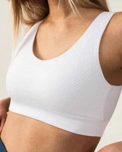 Balance Herringbone Seamless Bra White