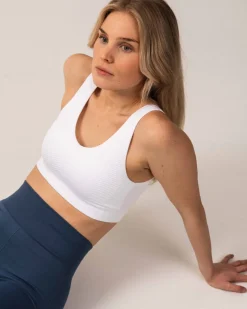 Balance Herringbone Seamless Bra White