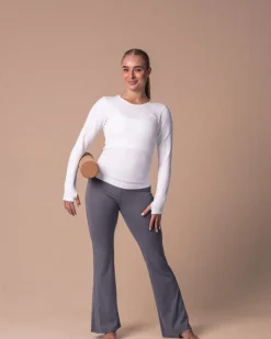 Balance Herringbone Seamless LS White