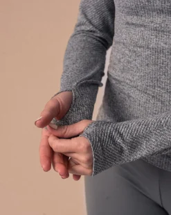 Balance Herringbone Seamless LS Green Basil Marl