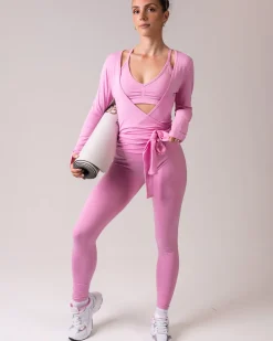 Ballet Wrap Top Pink Chiffon