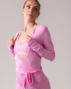 Ballet Wrap Top Pink Chiffon