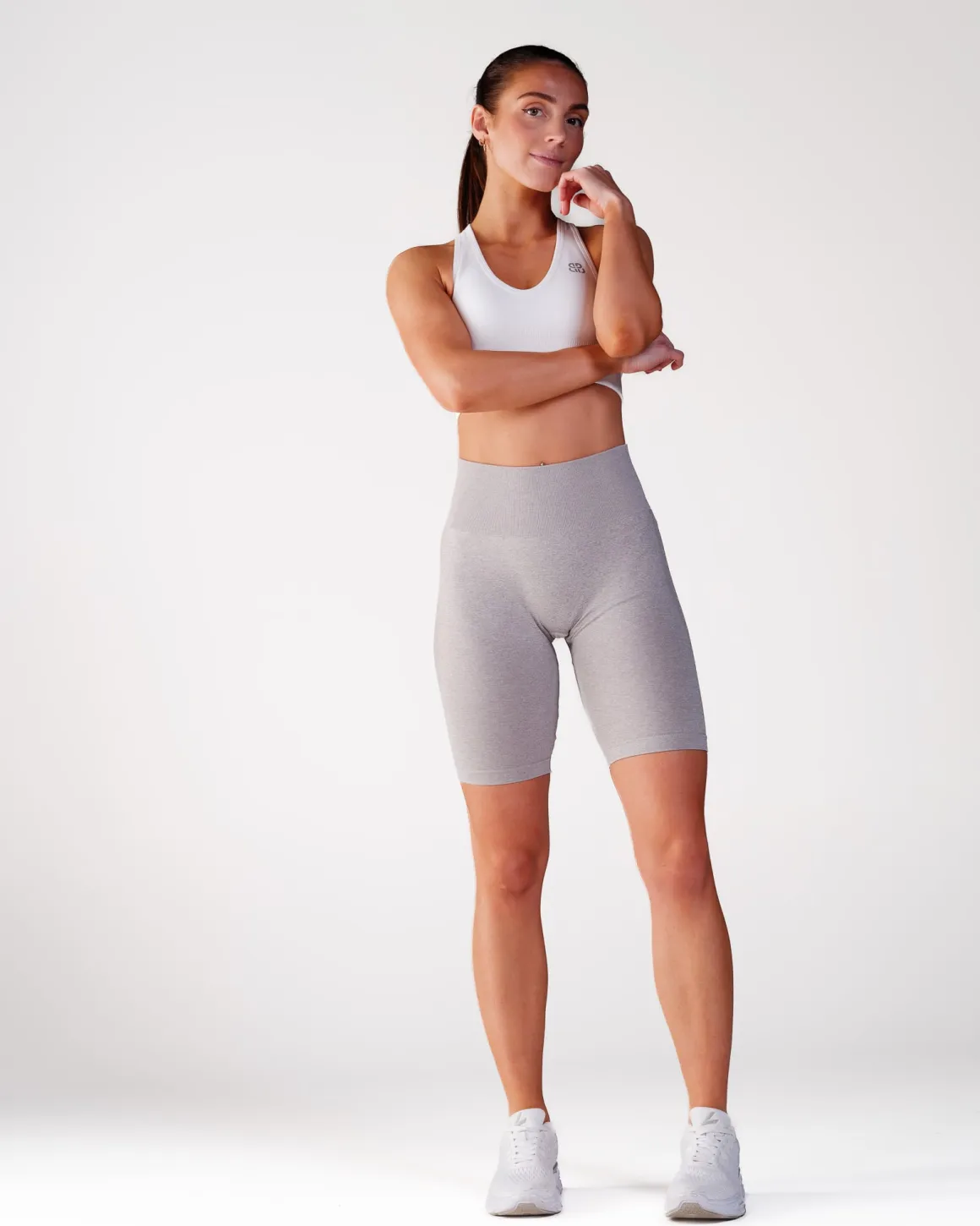 Beam Biker Shorts Light Grey Marl