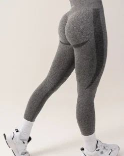 Beam Clean Bra + Beam Scrunch Tights Black Marl SET