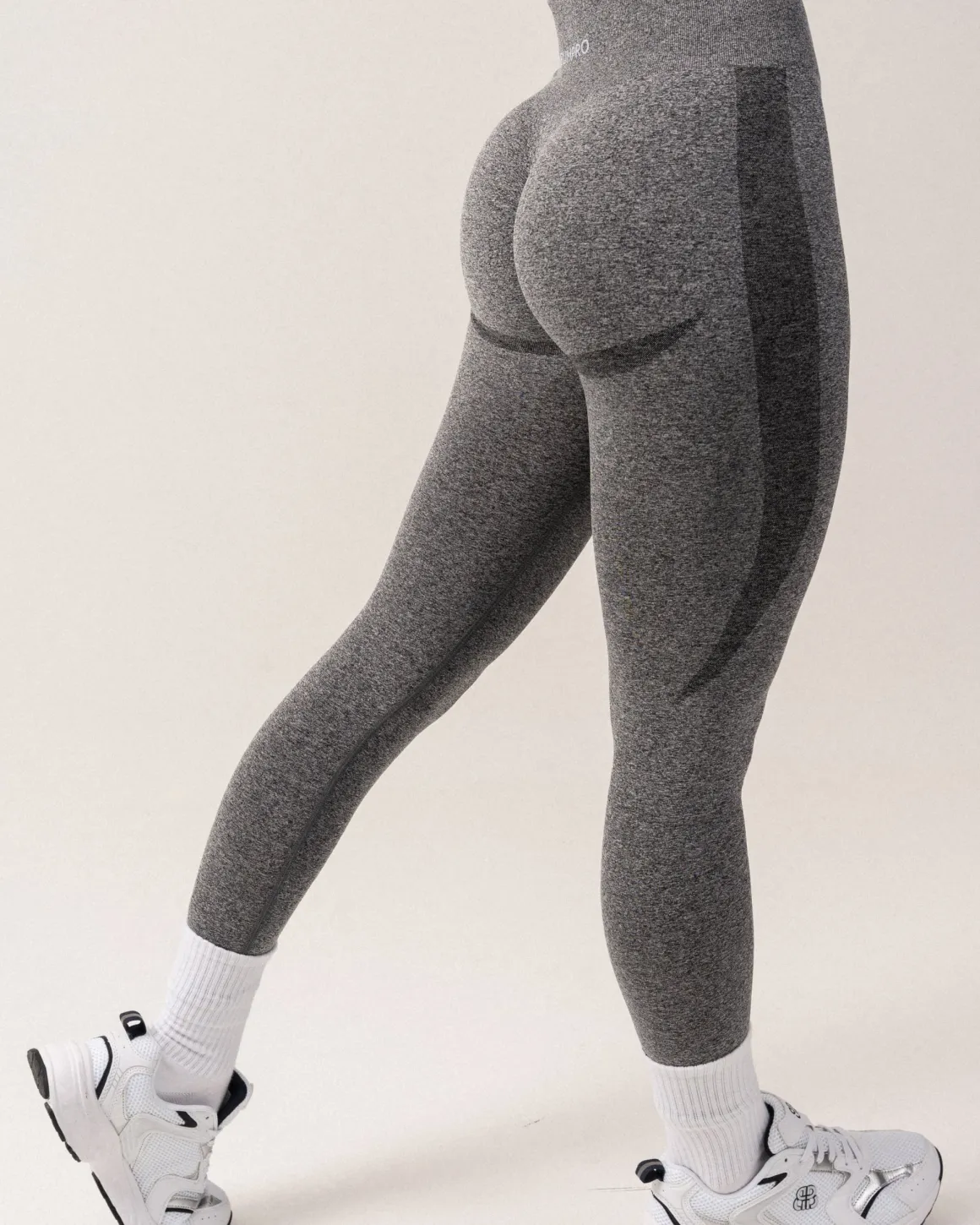 Beam Clean Bra + Beam Scrunch Tights Black Marl SET