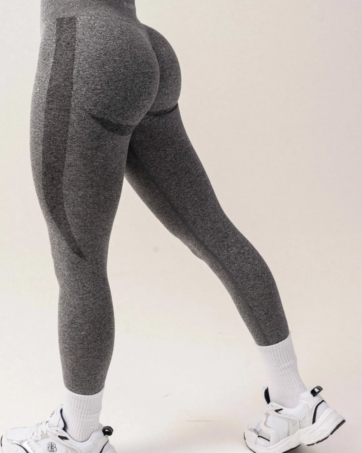 Beam Clean Bra + Beam Scrunch Tights Black Marl SET