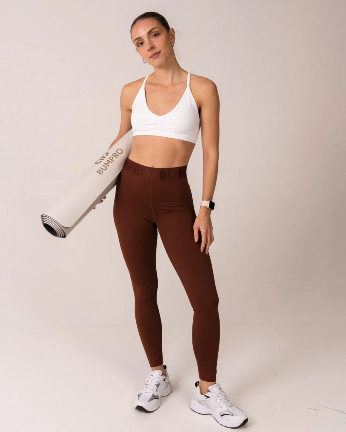 Beam Clean Mini Bra White + Lively tights Brown SET