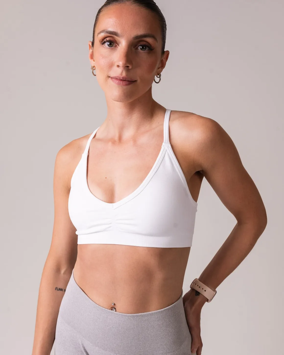 Beam Clean Mini Bra White + Lively tights Brown SET
