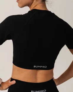 Beam Clean Super Crop Tee + Beam Scrunch Tights Black SET