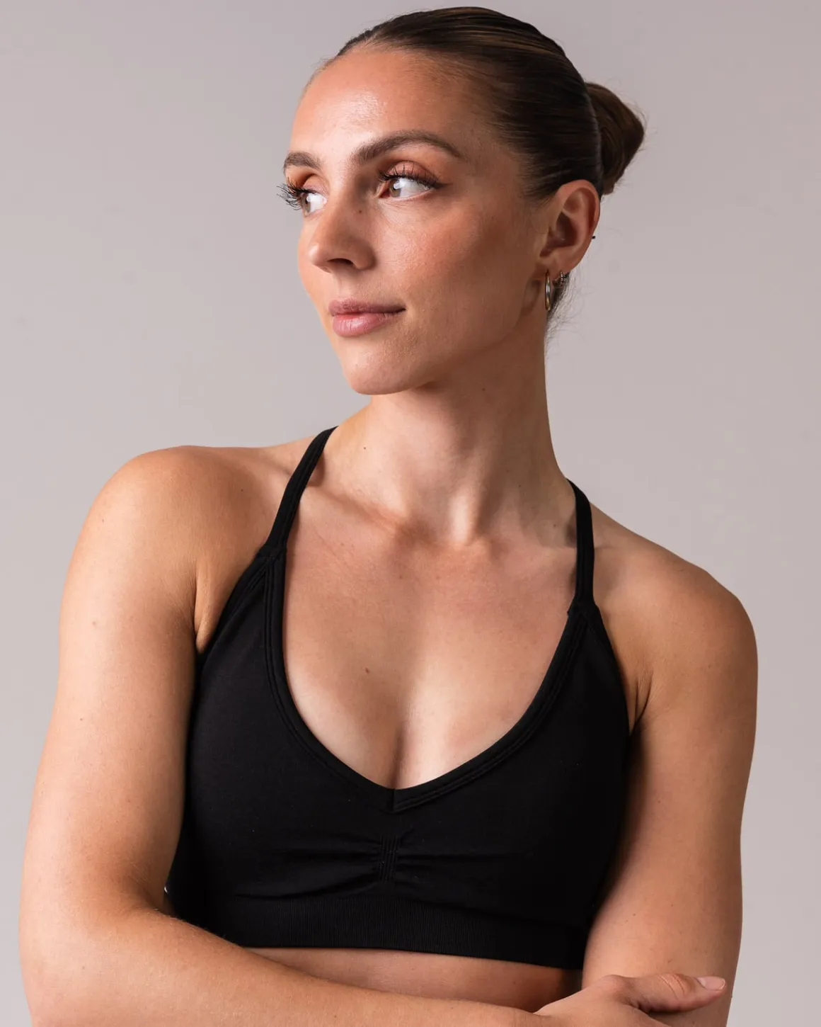 Beam Clean Super Crop Tee + Beam Scrunch Tights Black SET