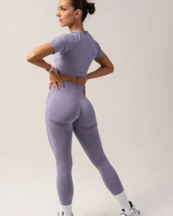 Beam Clean Super Crop Tee Purple Pop Marl