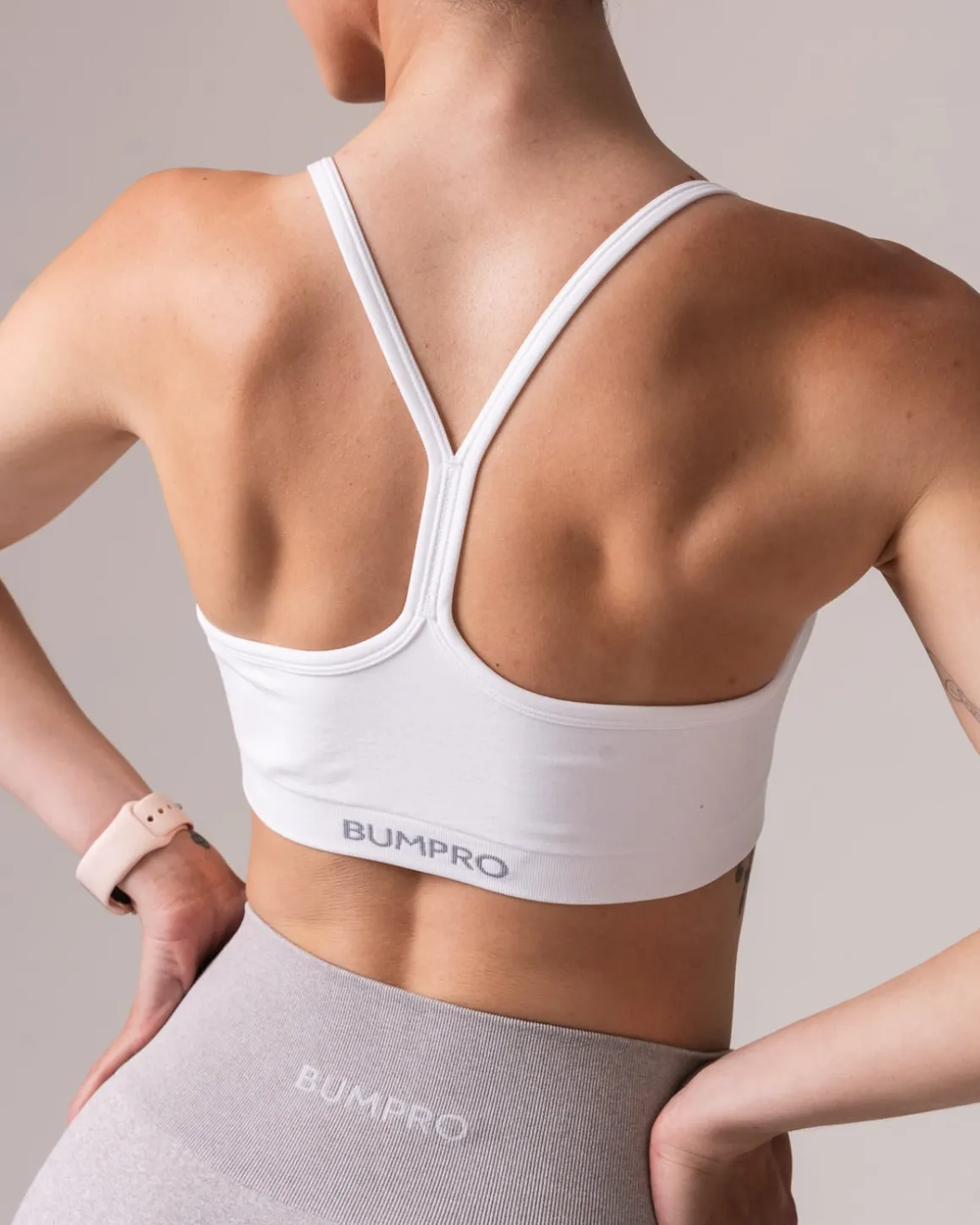 Beam Clean Tights + Mini Bra Grey/White SET