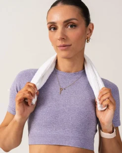Beam Shorts + Beam Clean Super Crop Tee Purple Pop SET