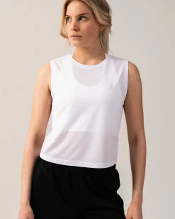 Breeze Mesh Muscle Tank White
