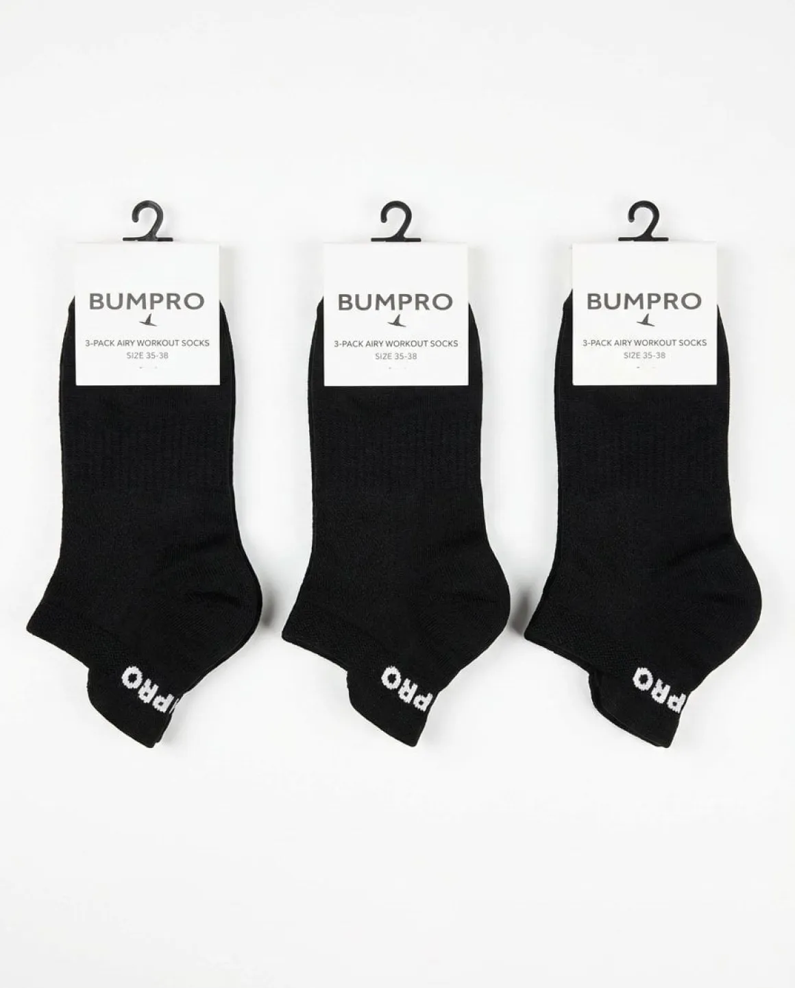 Bumpro Airy Workout Socks Black 9-PACK
