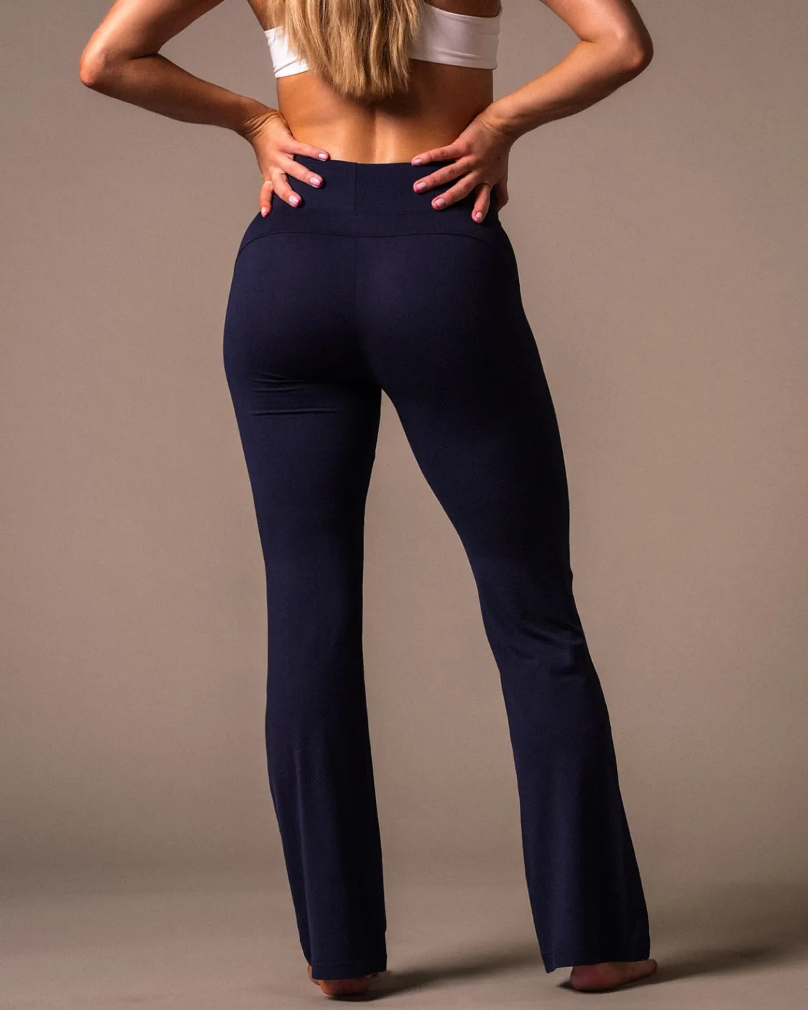 Calm Straight Leg Pants Blue Navy