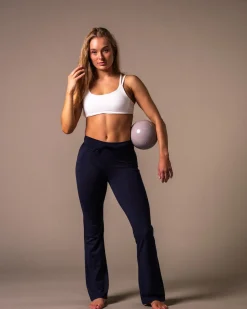 Calm Straight Leg Pants Blue Navy