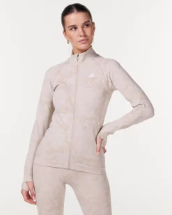Camo Seamless Zip Up Greige Camo