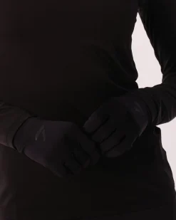 Conquer Running Gloves Black Reflective