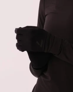 Conquer Running Gloves Black Reflective