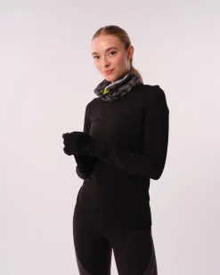 Conquer Running Gloves Black Reflective
