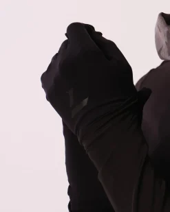 Conquer Running Gloves Black Reflective