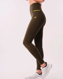 Conquer Running Pocket Tights Green Forest