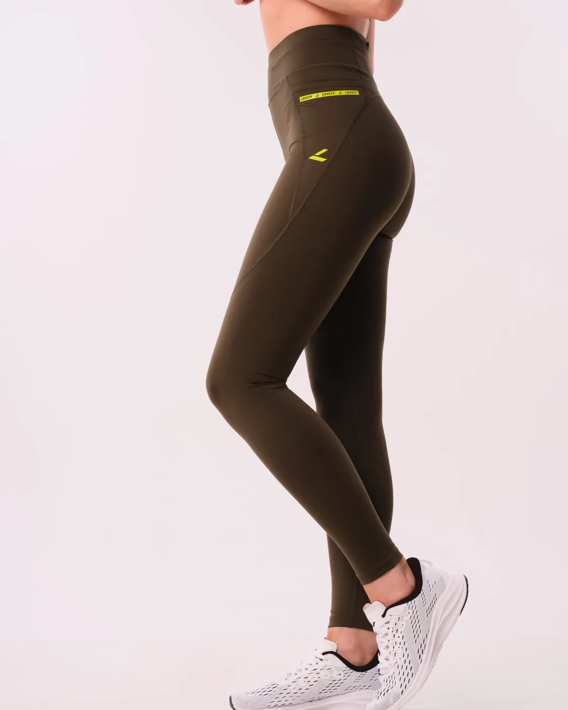 Conquer Running Pocket Tights Green Forest