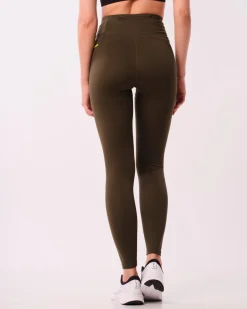 Conquer Running Pocket Tights Green Forest