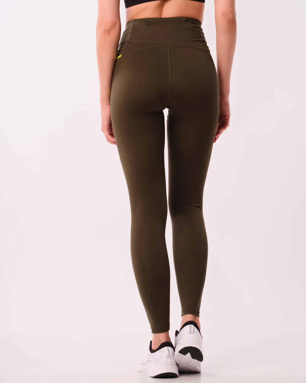 Conquer Running Pocket Tights Green Forest