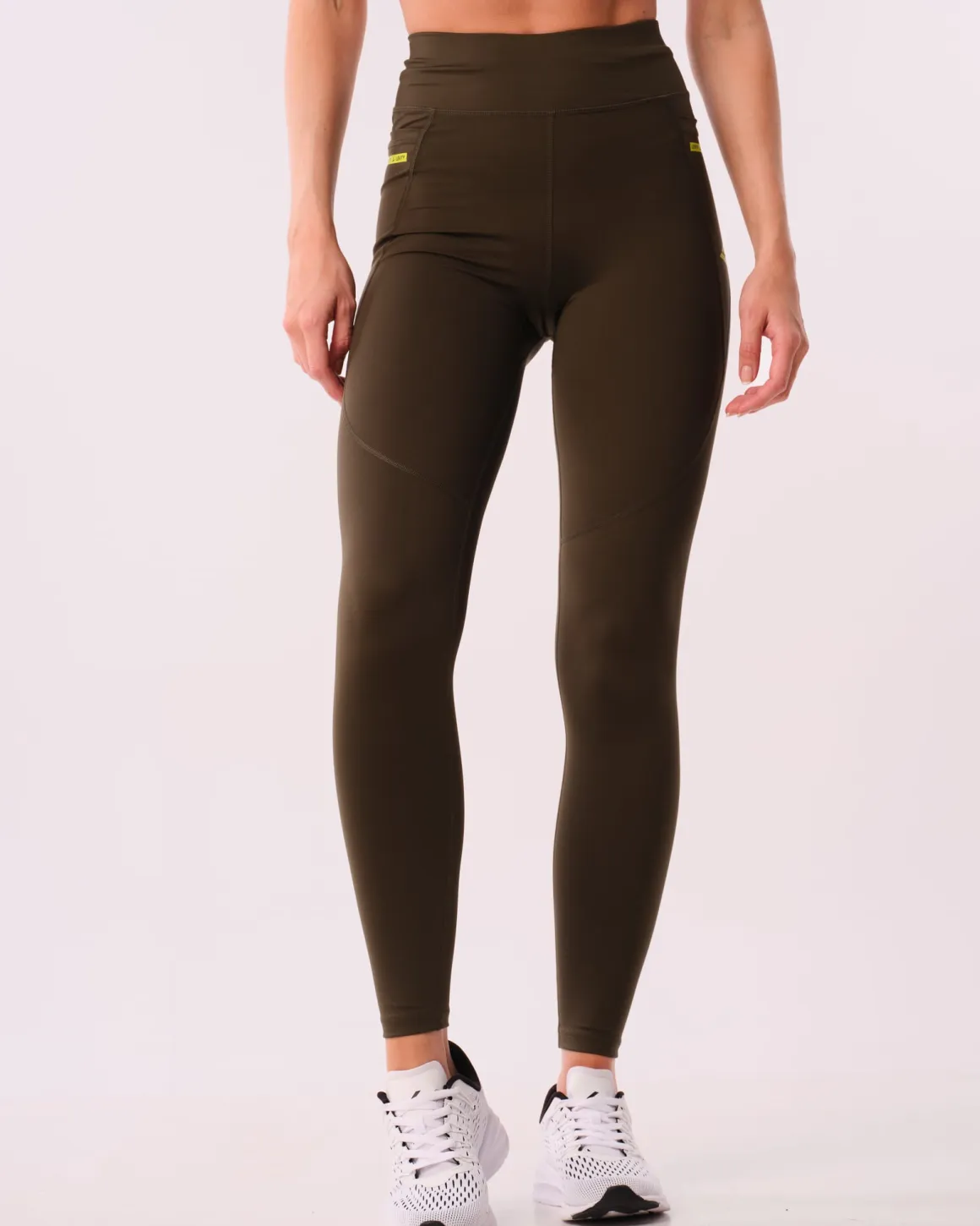 Conquer Running Pocket Tights Green Forest