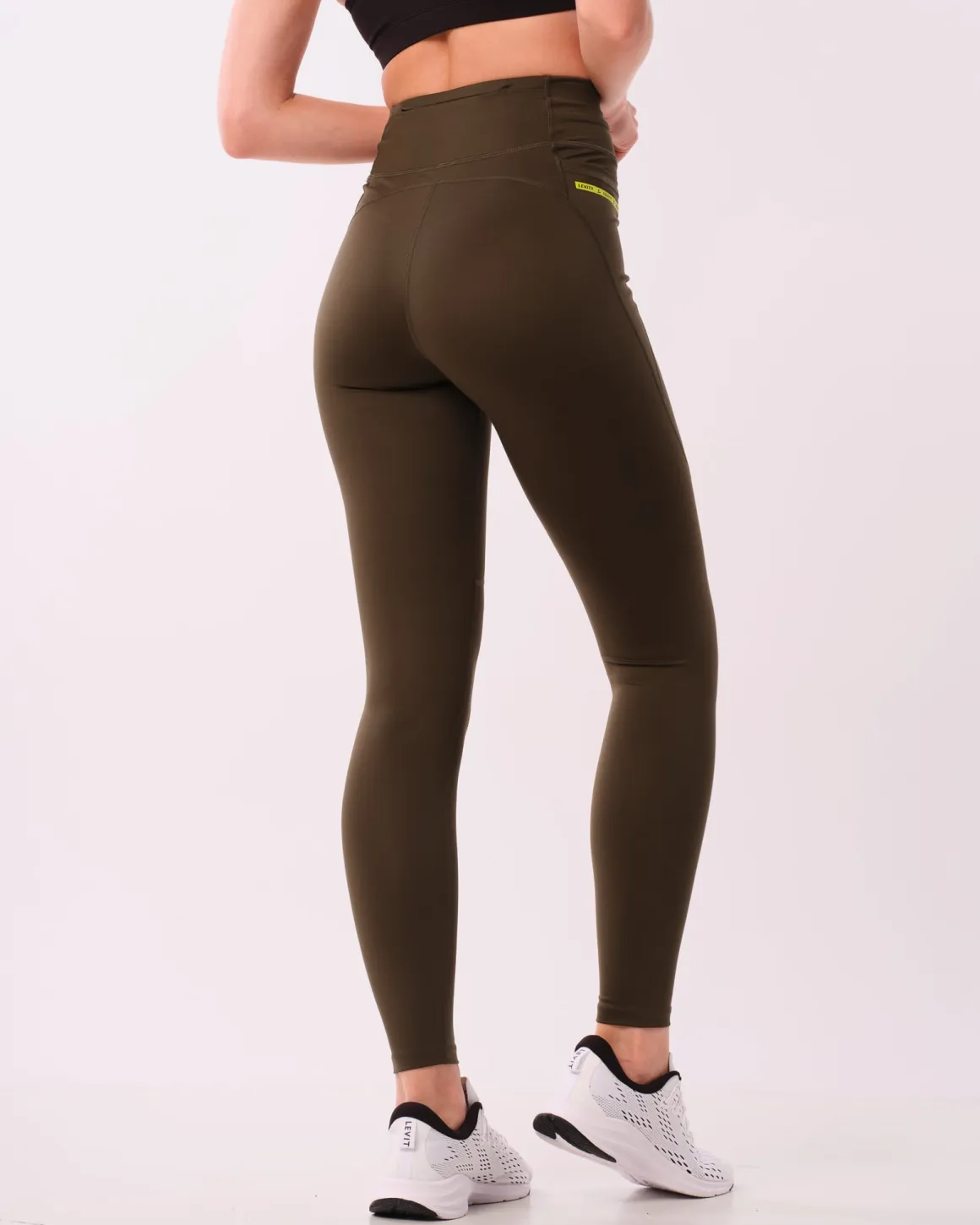 Conquer Running Pocket Tights Green Forest