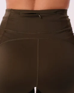 Conquer Running Pocket Tights Green Forest