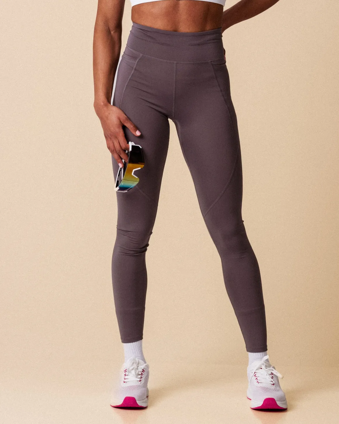 Conquer Running Pocket Tights 2.0 Grey Granite