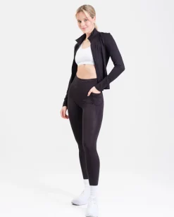 Conquer Running Pocket Tights Black Beauty