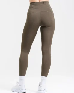 Conquer Running Pocket Tights Green Forest