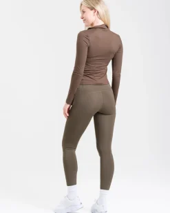 Conquer Running Pocket Tights Green Forest