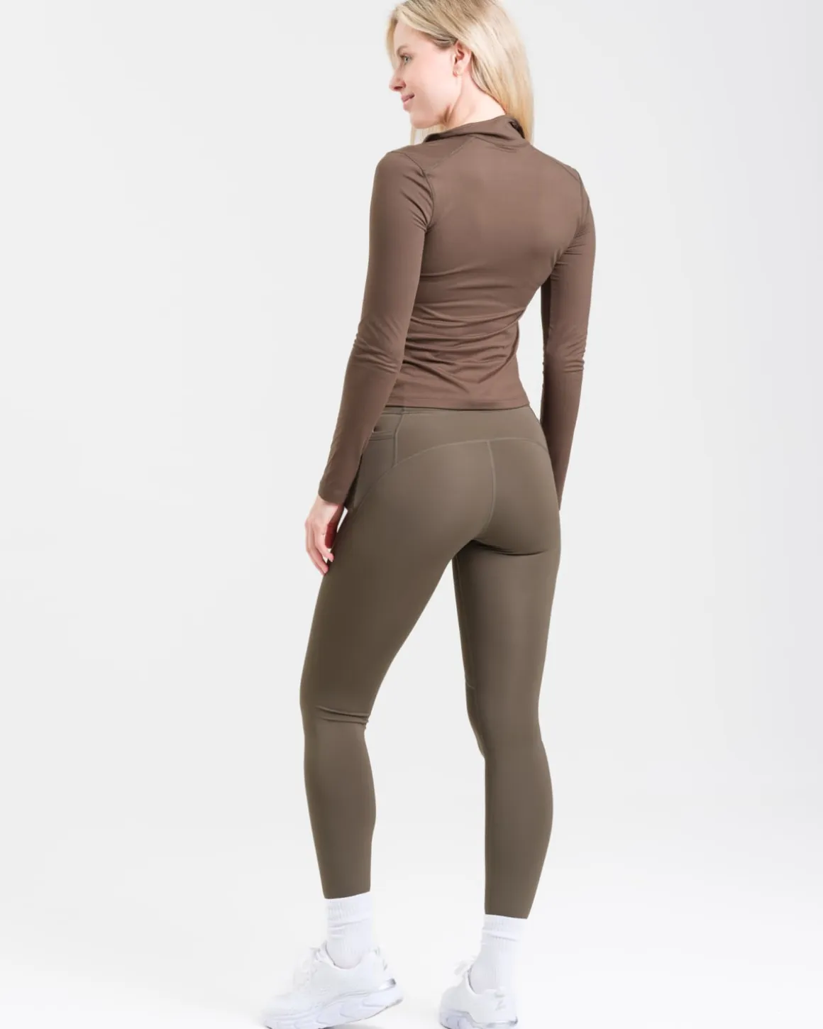 Conquer Running Pocket Tights Green Forest