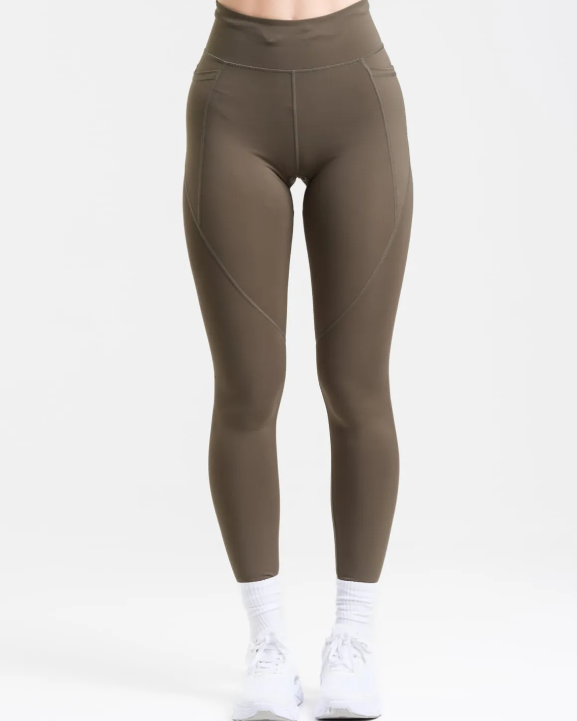 Conquer Running Pocket Tights Green Forest