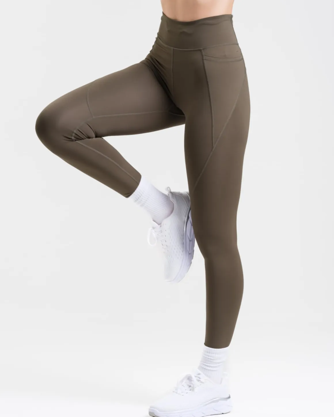 Conquer Running Pocket Tights Green Forest