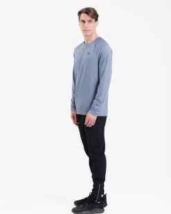 Core Basic LS M Blue + Clarity Warm Up Pants M Black SET