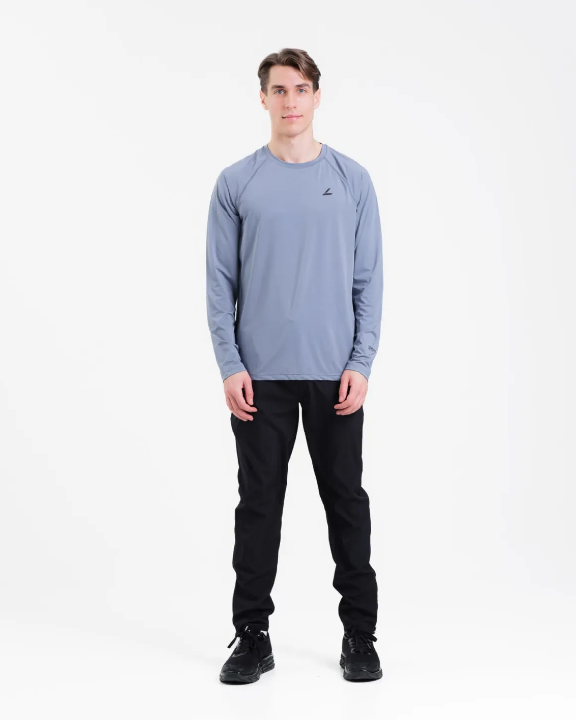 Core Basic LS M Blue + Clarity Warm Up Pants M Black SET