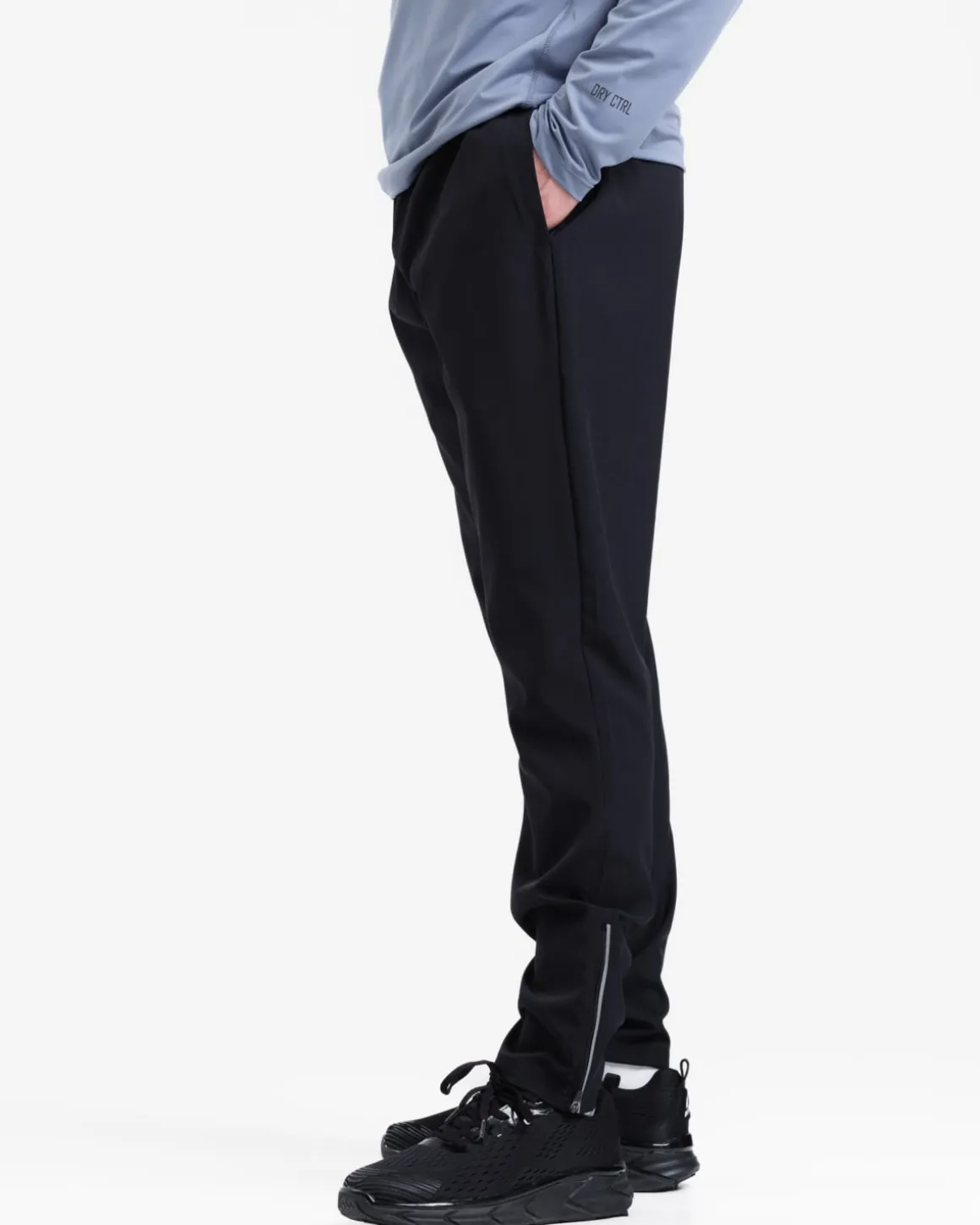 Core Basic LS M Blue + Clarity Warm Up Pants M Black SET